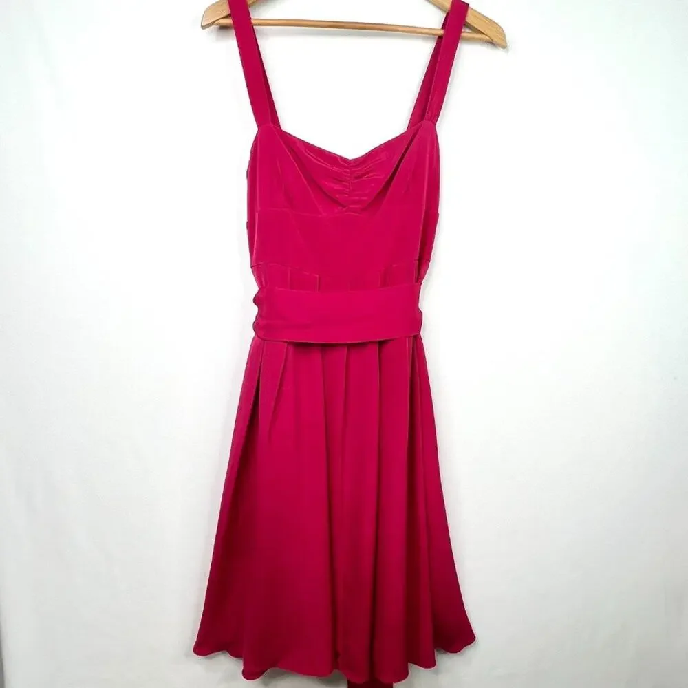 J. Crew Fuchsia 100% Silk Party Dress Size 6